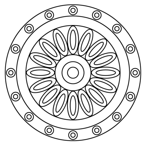 Mandala With Flower Pattern Coloring Page